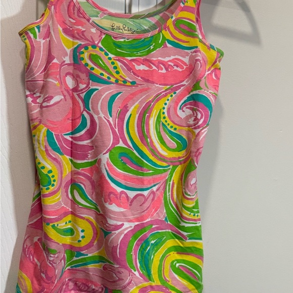Lilly Pulitzer Tabbie Tank Top Multi All Nighter Pink Paisley Print Sz M - Picture 4 of 5